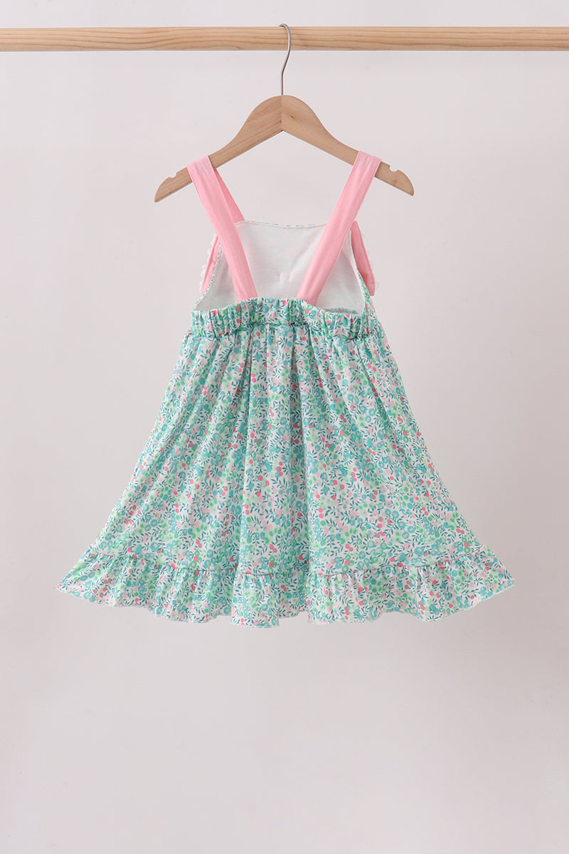 Pink Bow Floral Dress