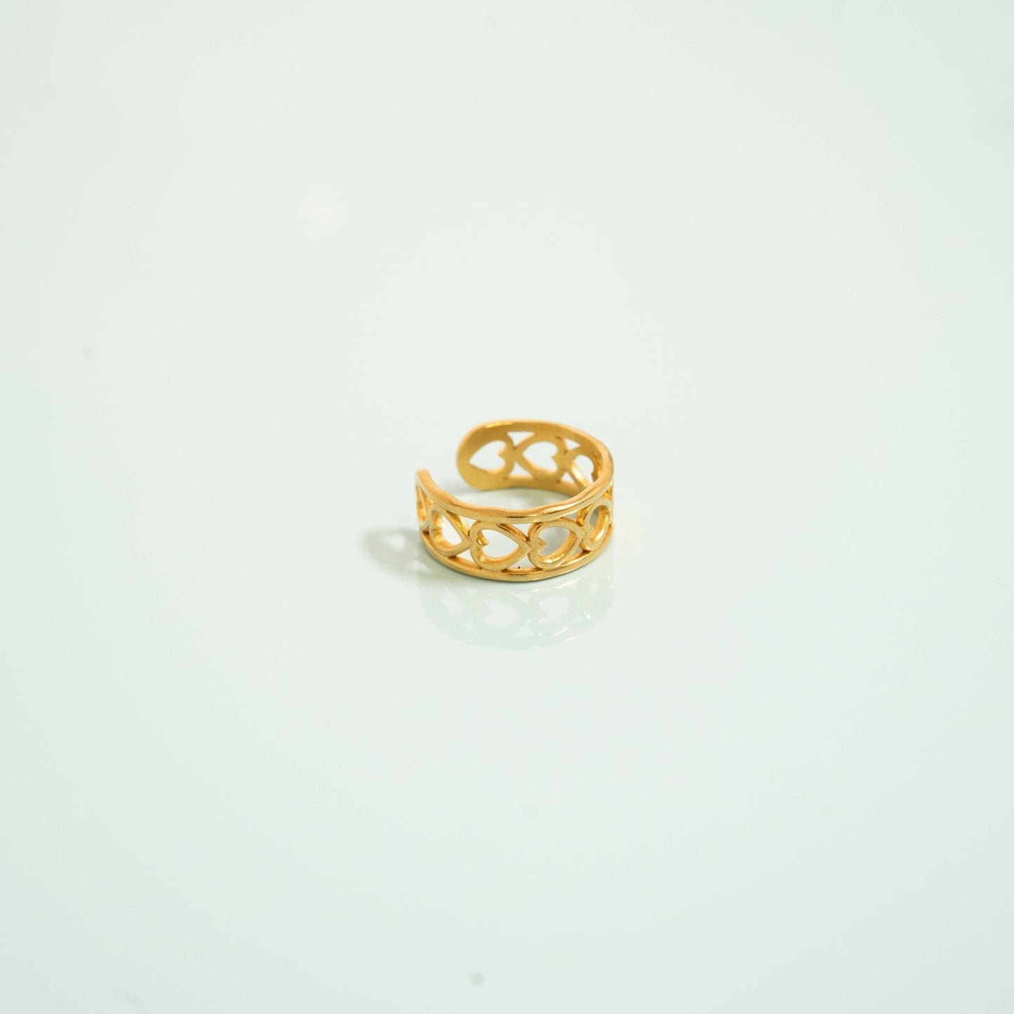 18K Gold PVD Stainless Steel Horizontal Heart Toe Ring