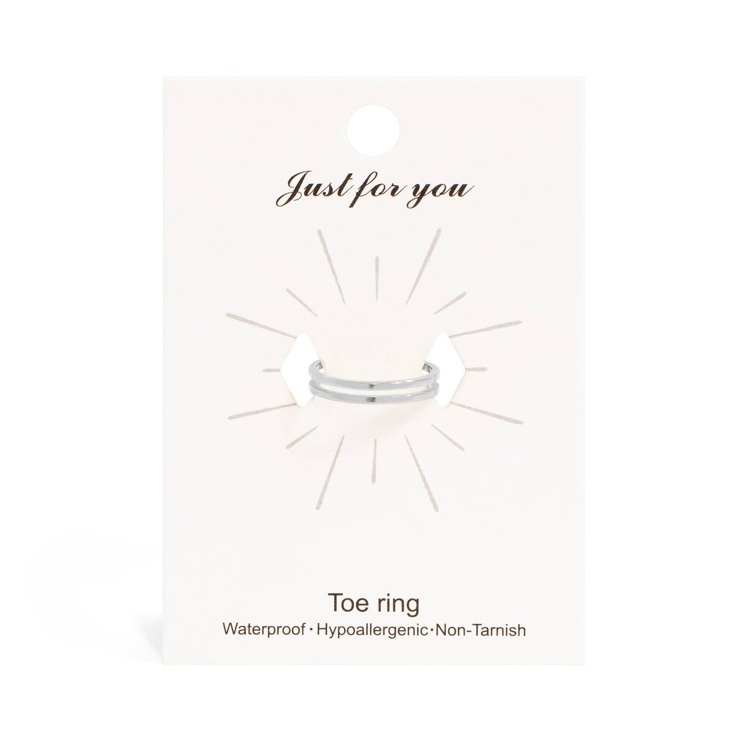 18K Gold PVD Stainless Steel Adjustable Double Bar Toe Ring