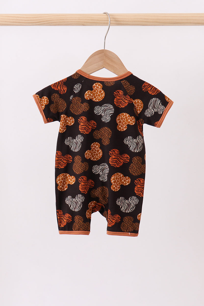 Brown character bamboo romper