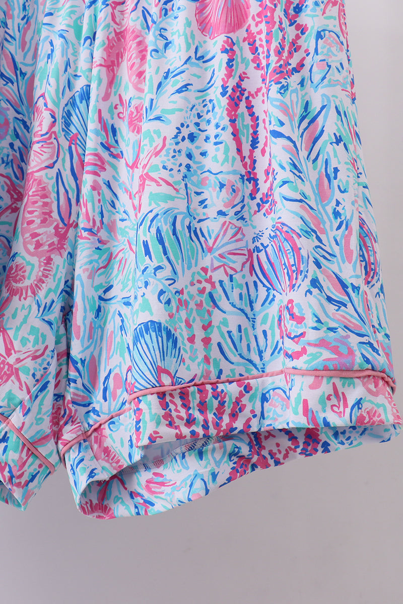 Marine creature bamboo pajama set