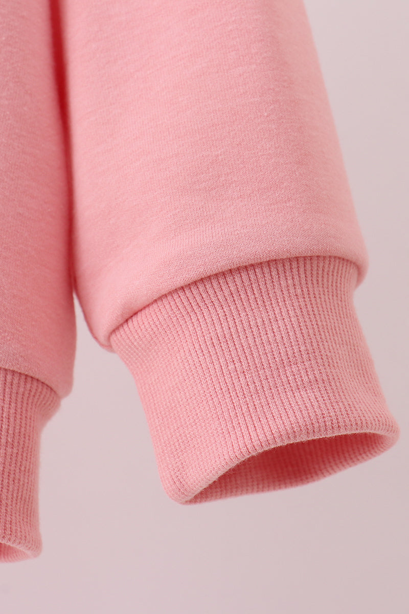 Peach hand-sewn bow mom&me sweatshirt