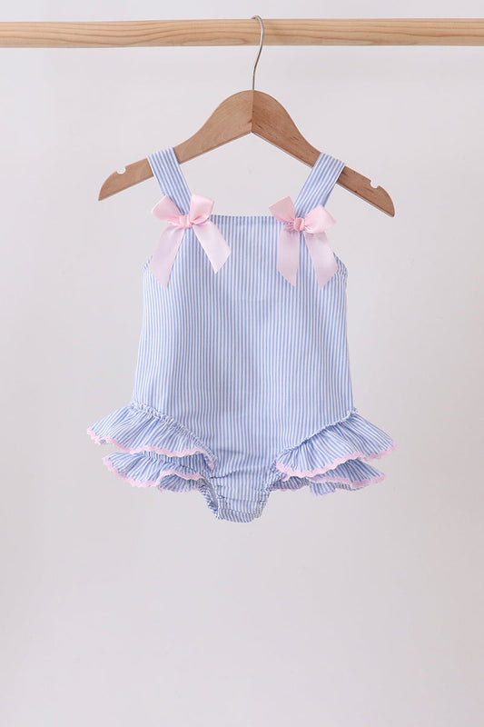Blue Stripe One-Piece Swimsuit