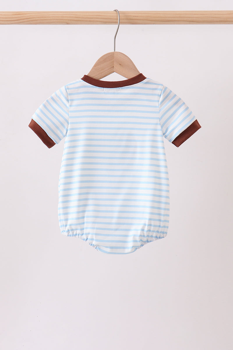 Blue Sports Ball Stripe Applique Bubble