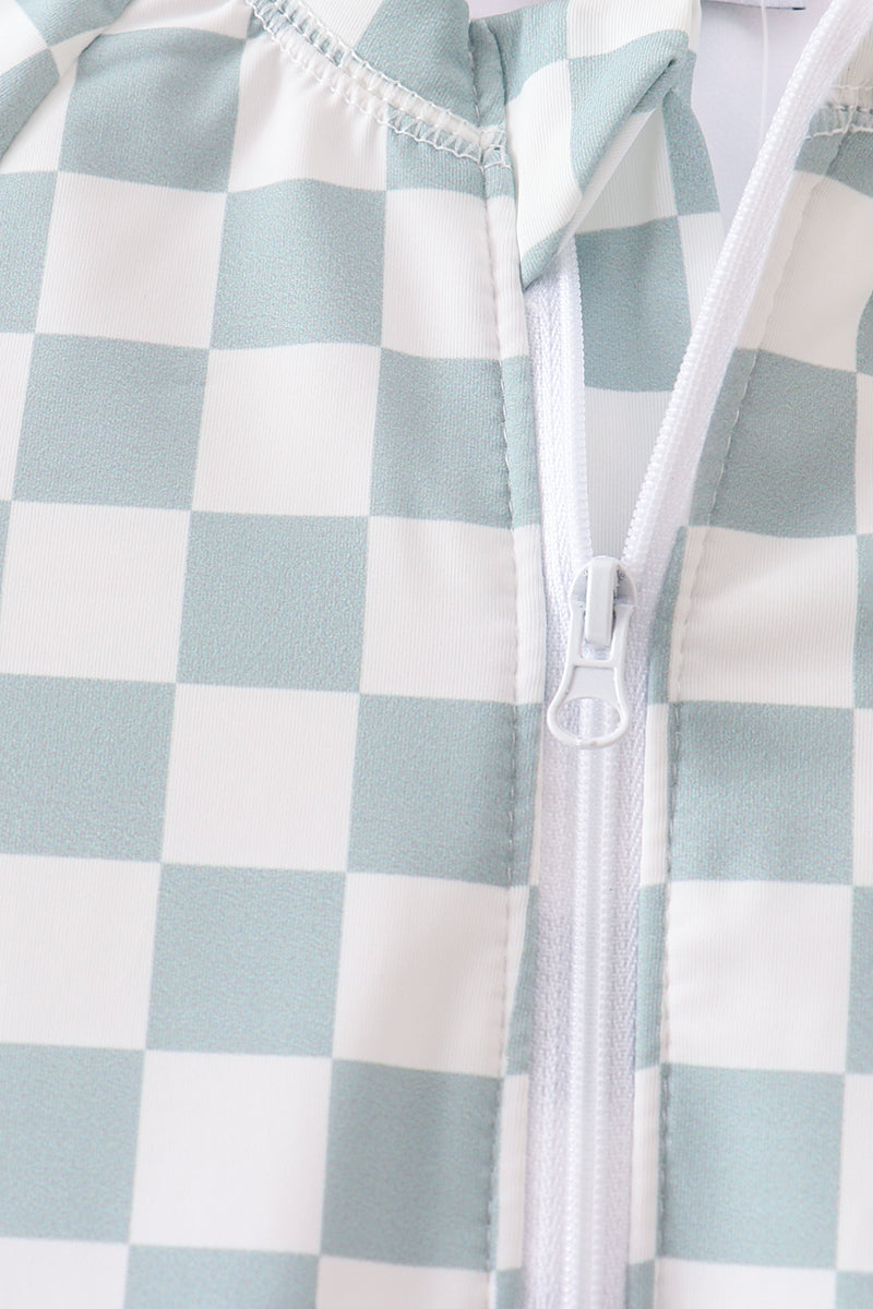 Sage Checker UPF Swim One-Piece