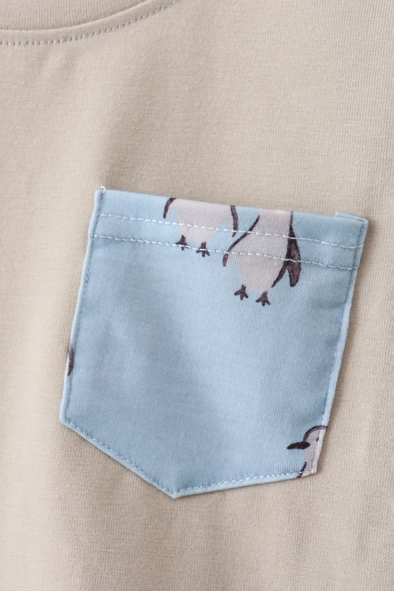 Penguin print shorts set