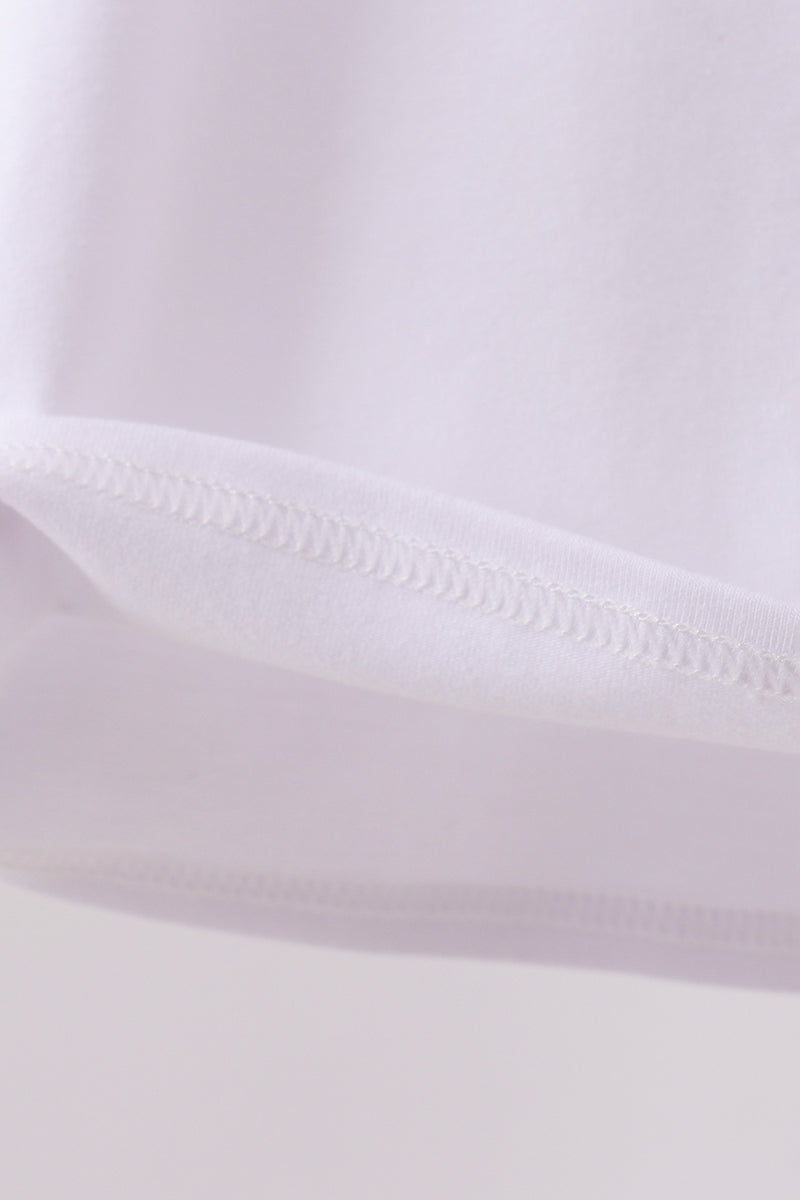 White Animal Embroidered Top