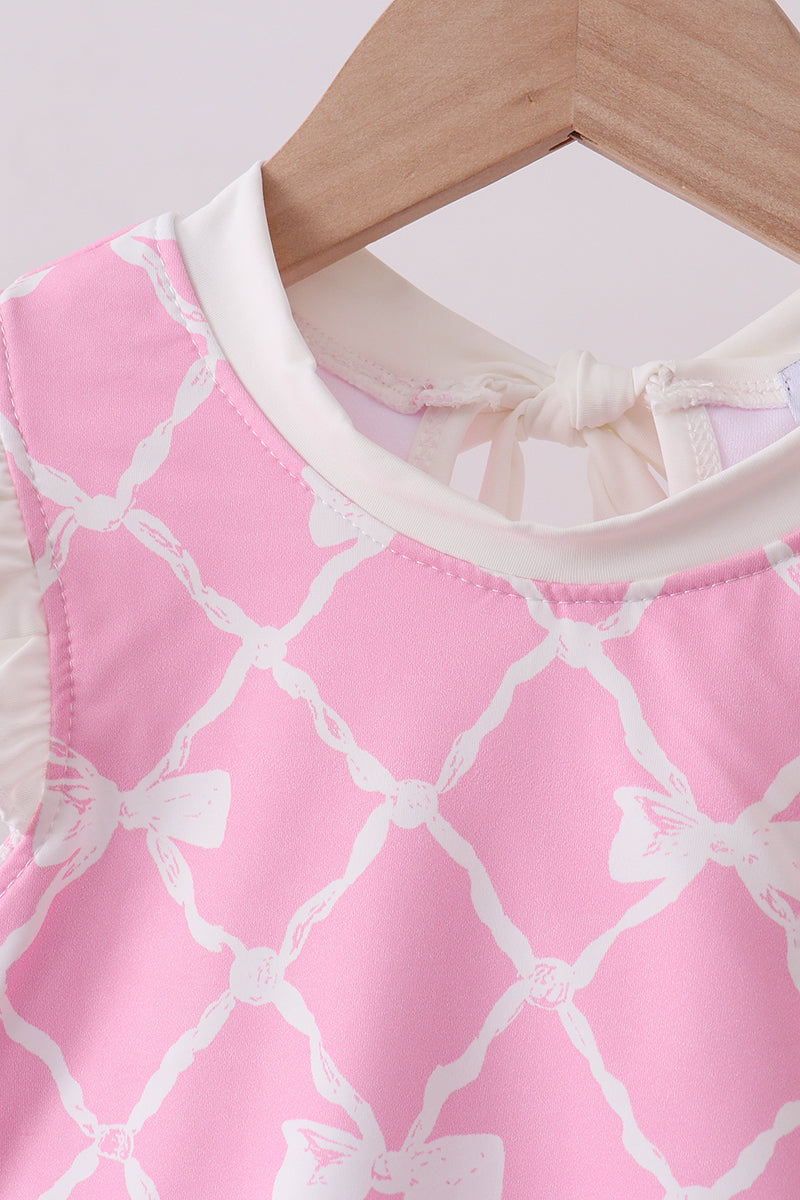 Pink Bow UPF Swim Set