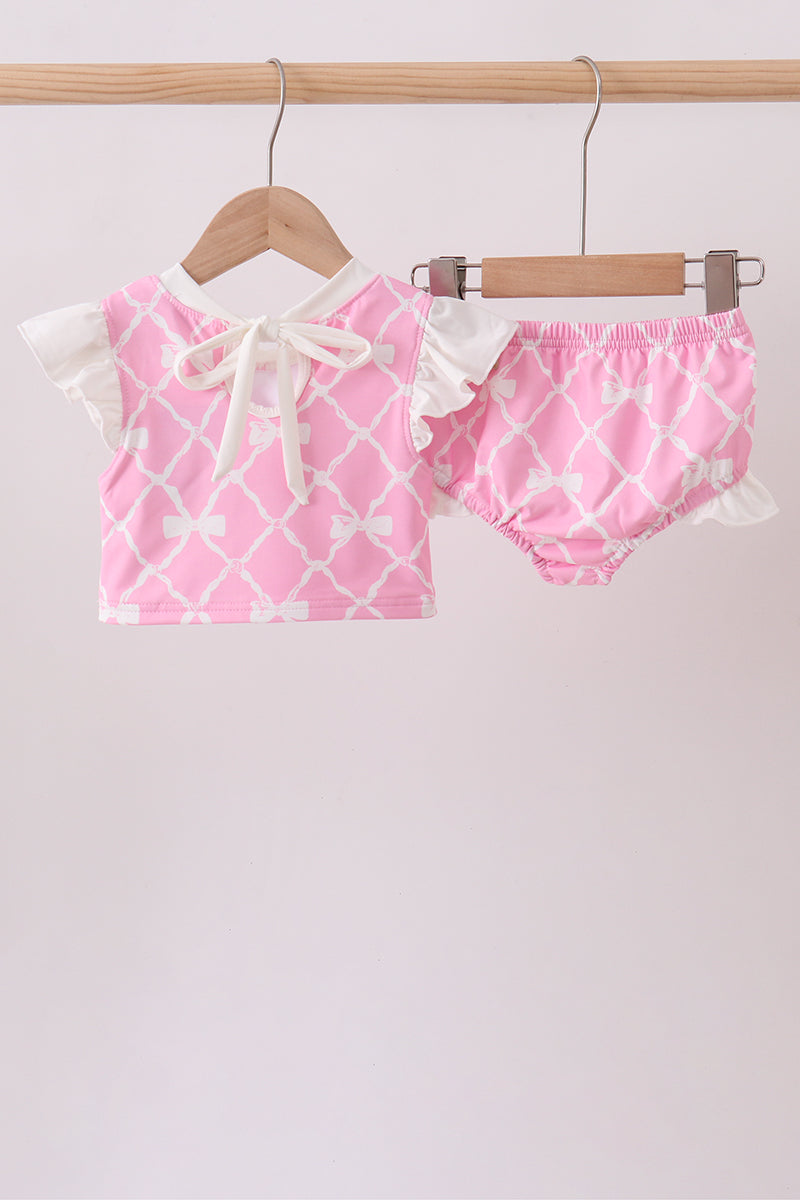 Pink Bow UPF Swim Set