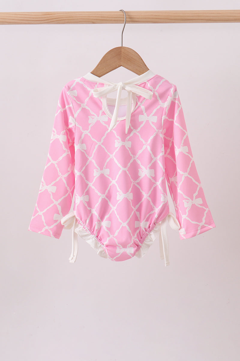 Pink Bow UPF rashguard