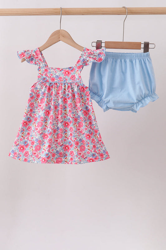 Pink Floral Bloomer Set