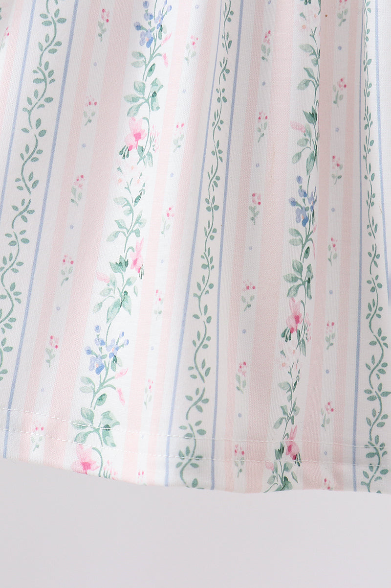 Bow Floral Applique Bloomer Set