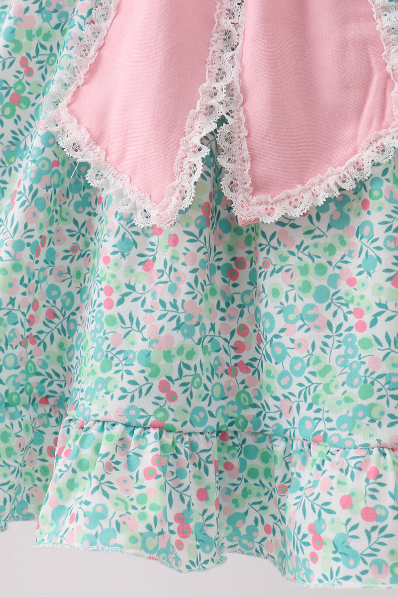 Pink Bow Floral Dress