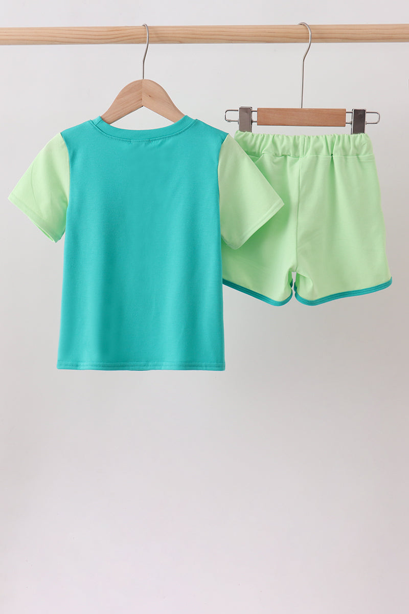 Blue Colorblock Set