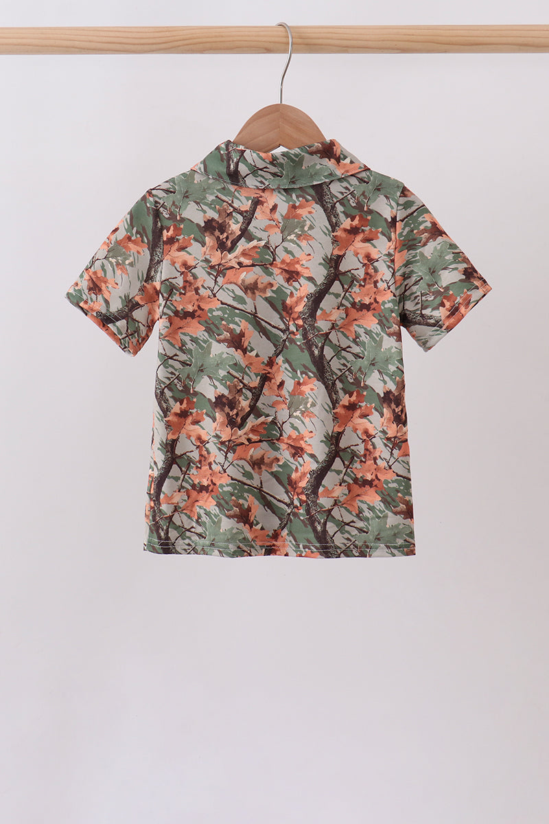 Camo Wildlife Embroidered Dad&me Button Down Shirt