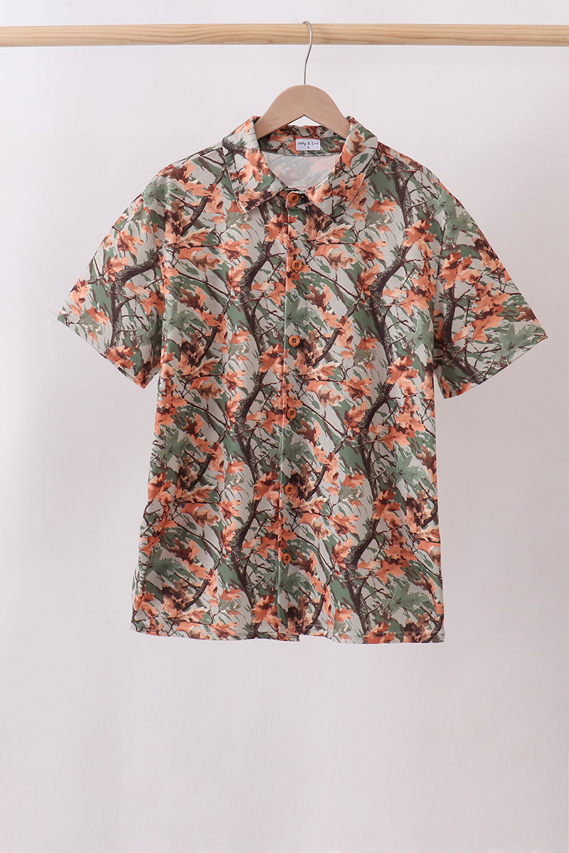 Camo Wildlife Embroidered Dad&me Button Down Shirt