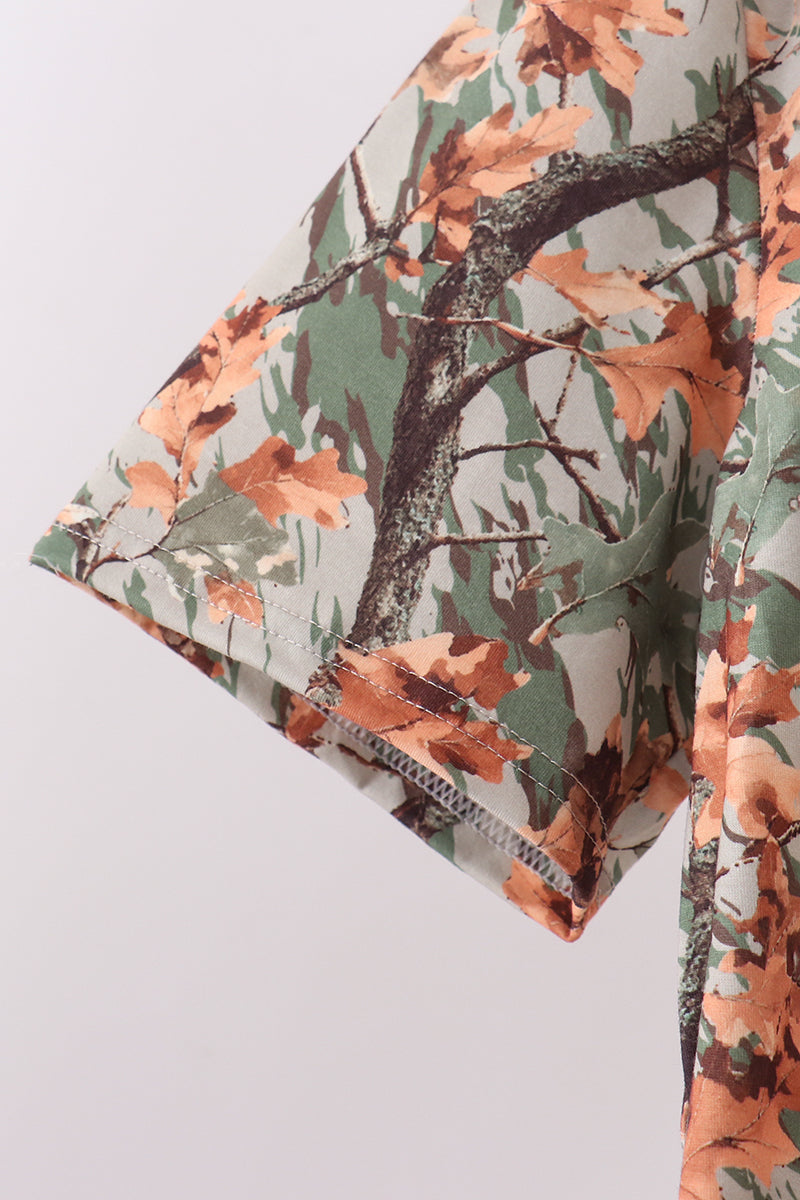 Camo Wildlife Embroidered Dad&me Button Down Shirt