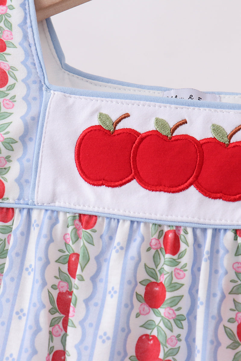Red Apple Applique Ruffle Shorts Set