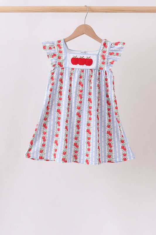 Red Apple Applique Dress