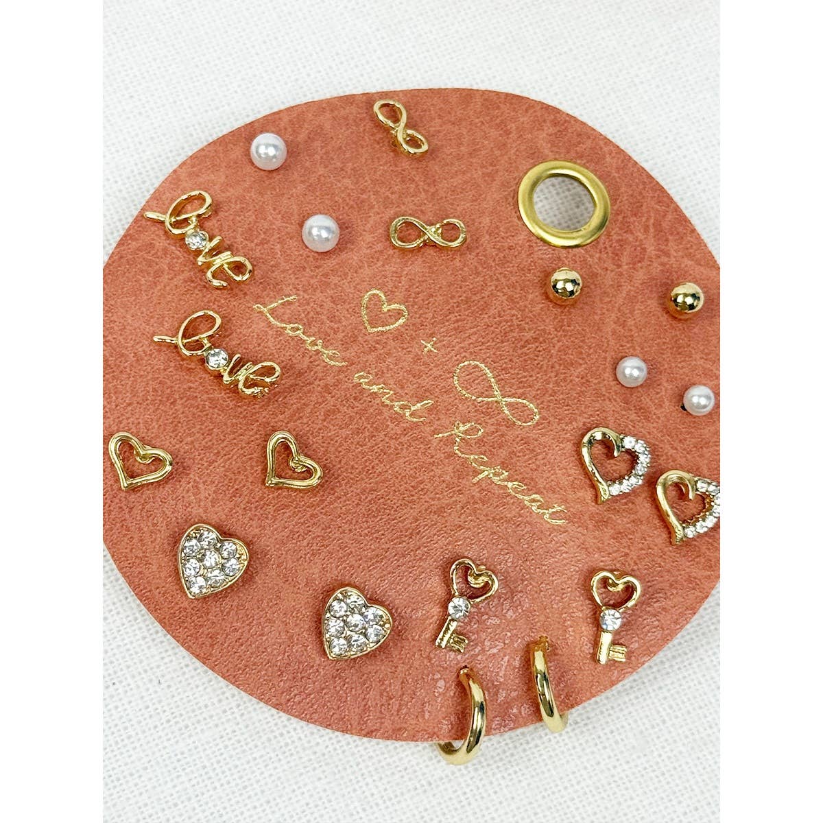 Love Theme Minimal Earrings on PU Card
