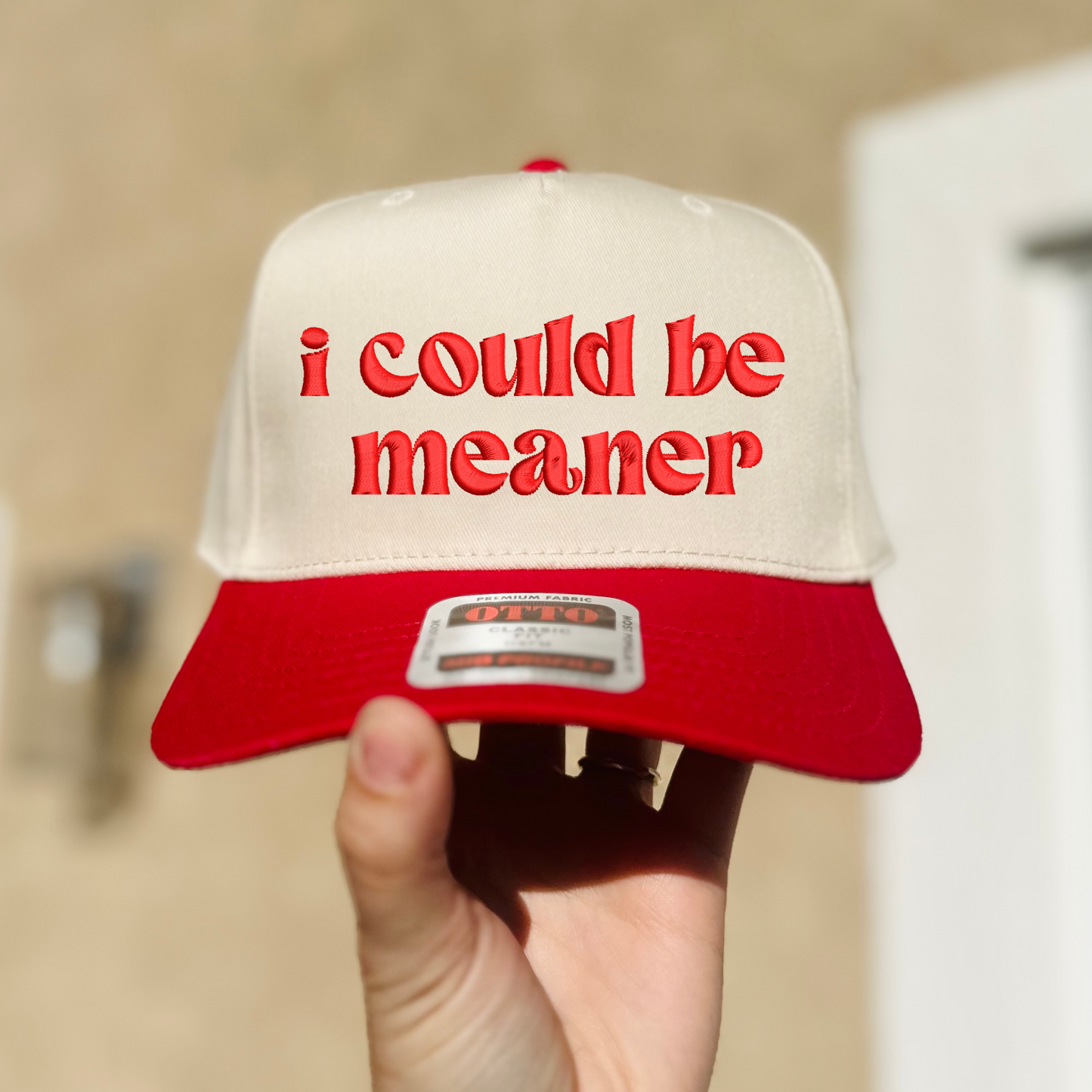 I Could Be Meaner Embroidered Hat