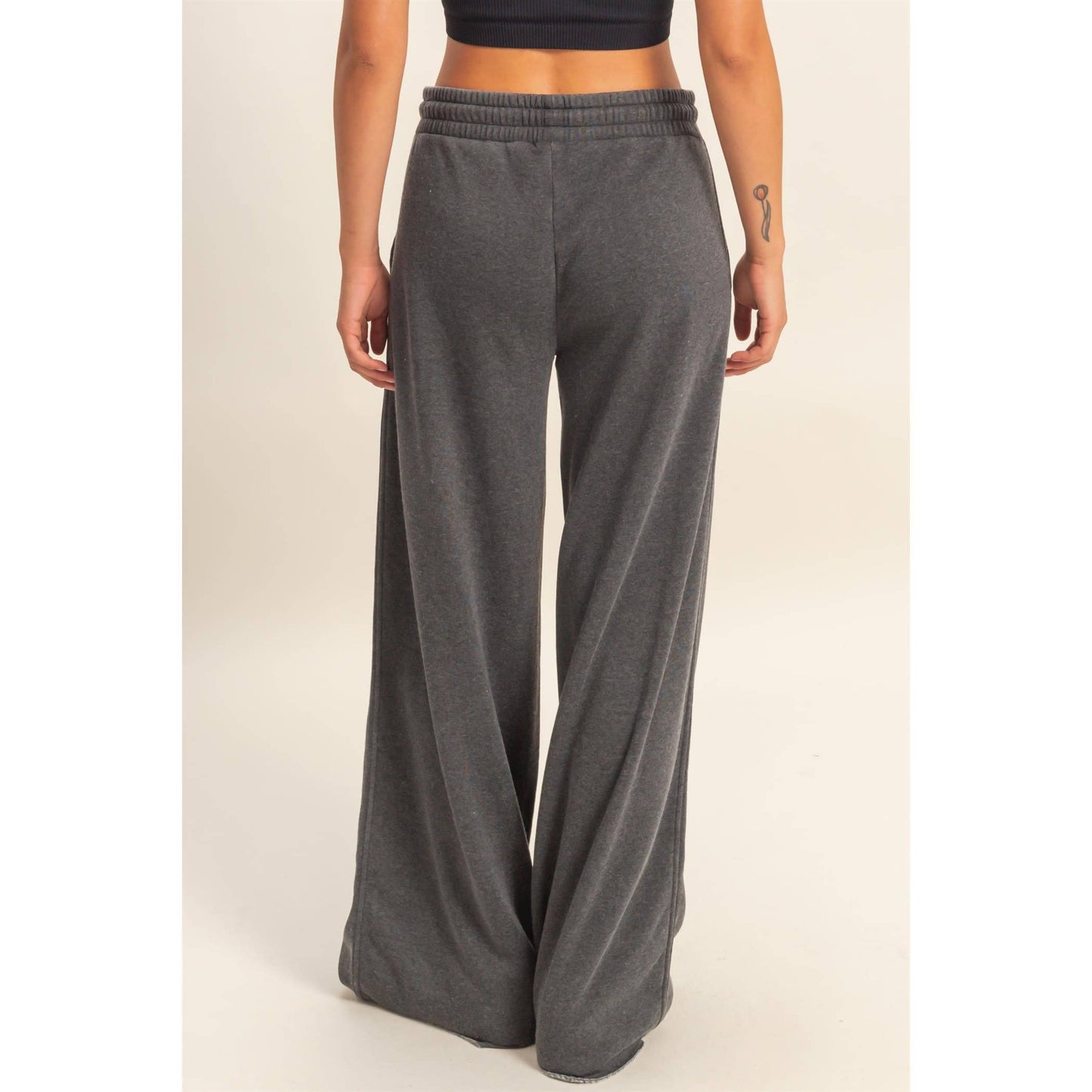 Burnout French Terry Wide-Leg Pants