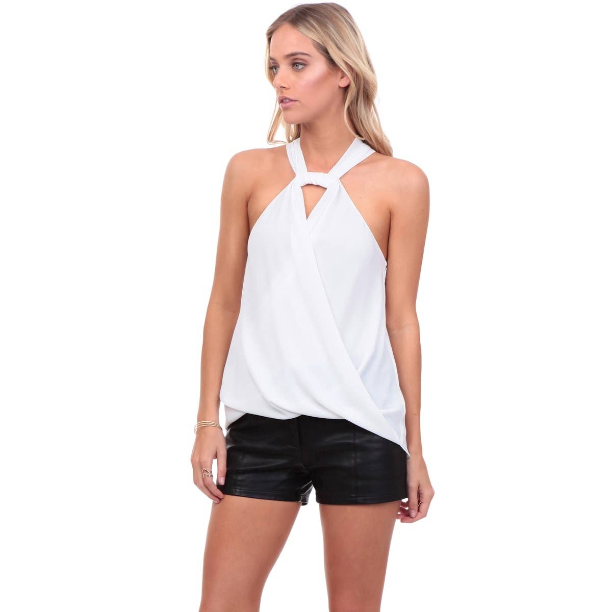 Twist Neck Surplice Top