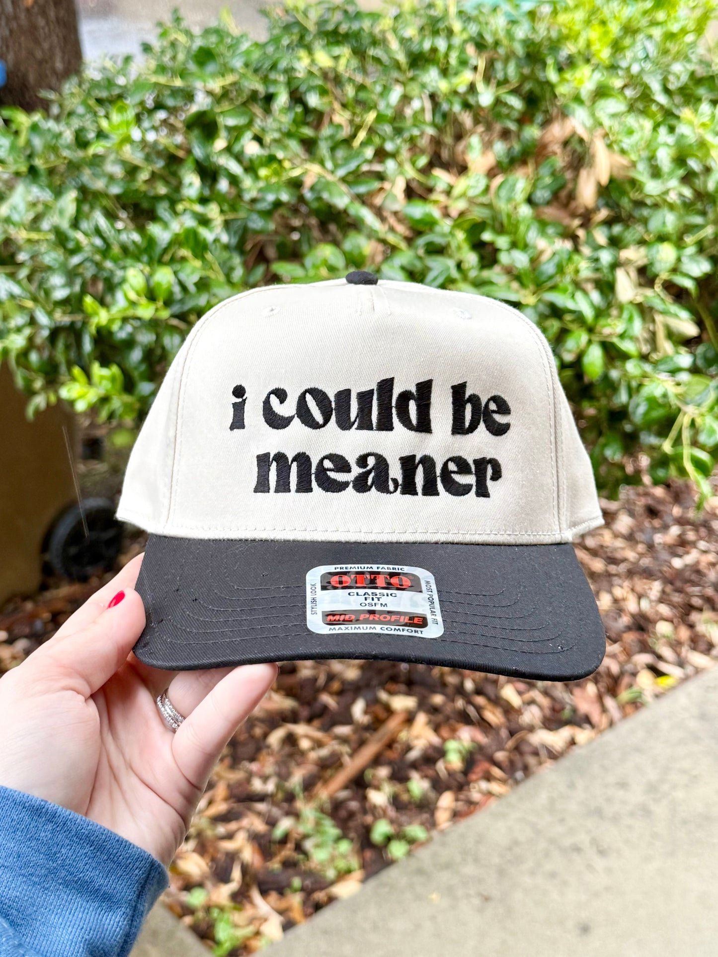 I Could Be Meaner Embroidered Hat