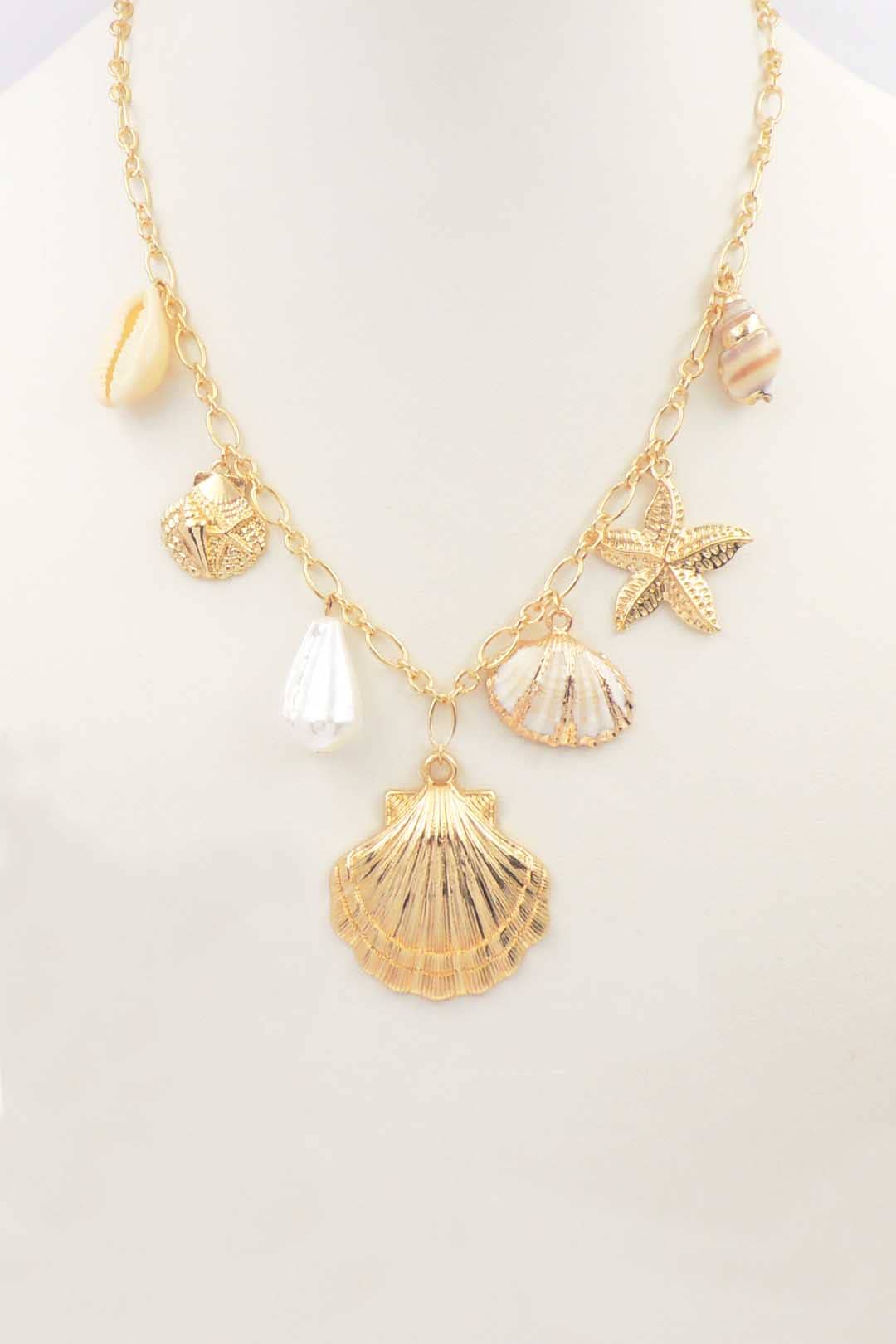 Sealife Shell Charm 16"-18" Necklace