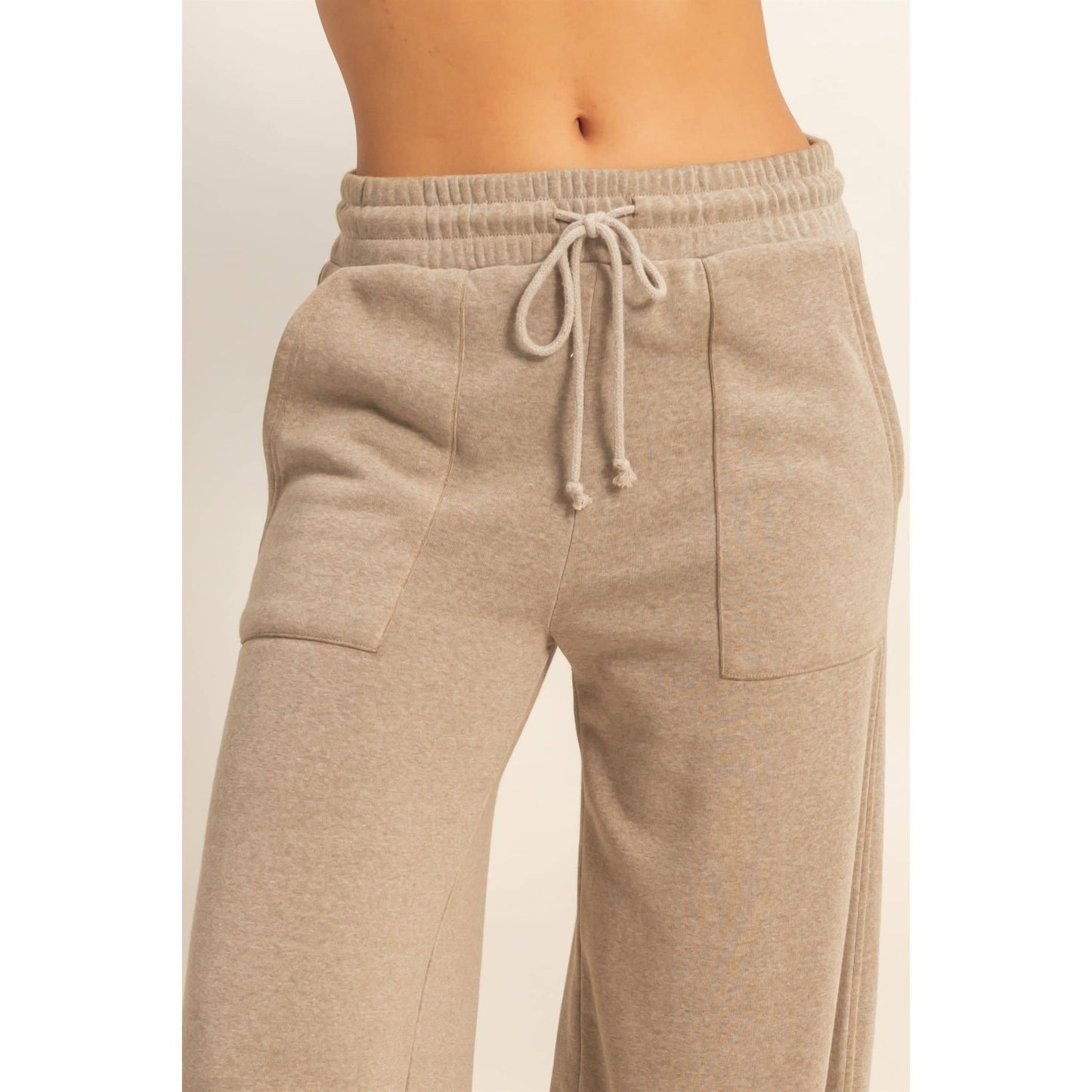 Burnout French Terry Wide-Leg Pants