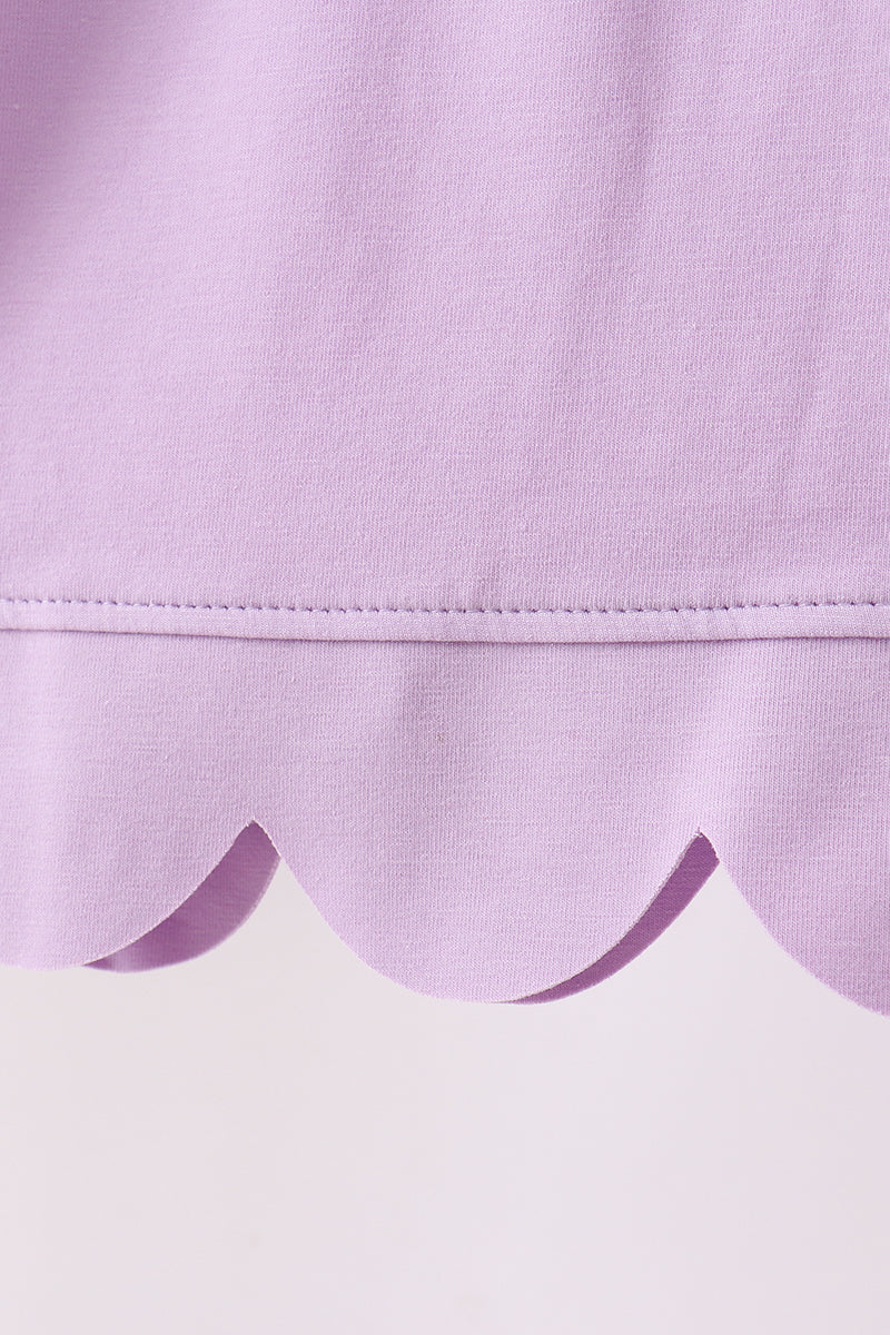 Lavender scalloped mom&me shorts set