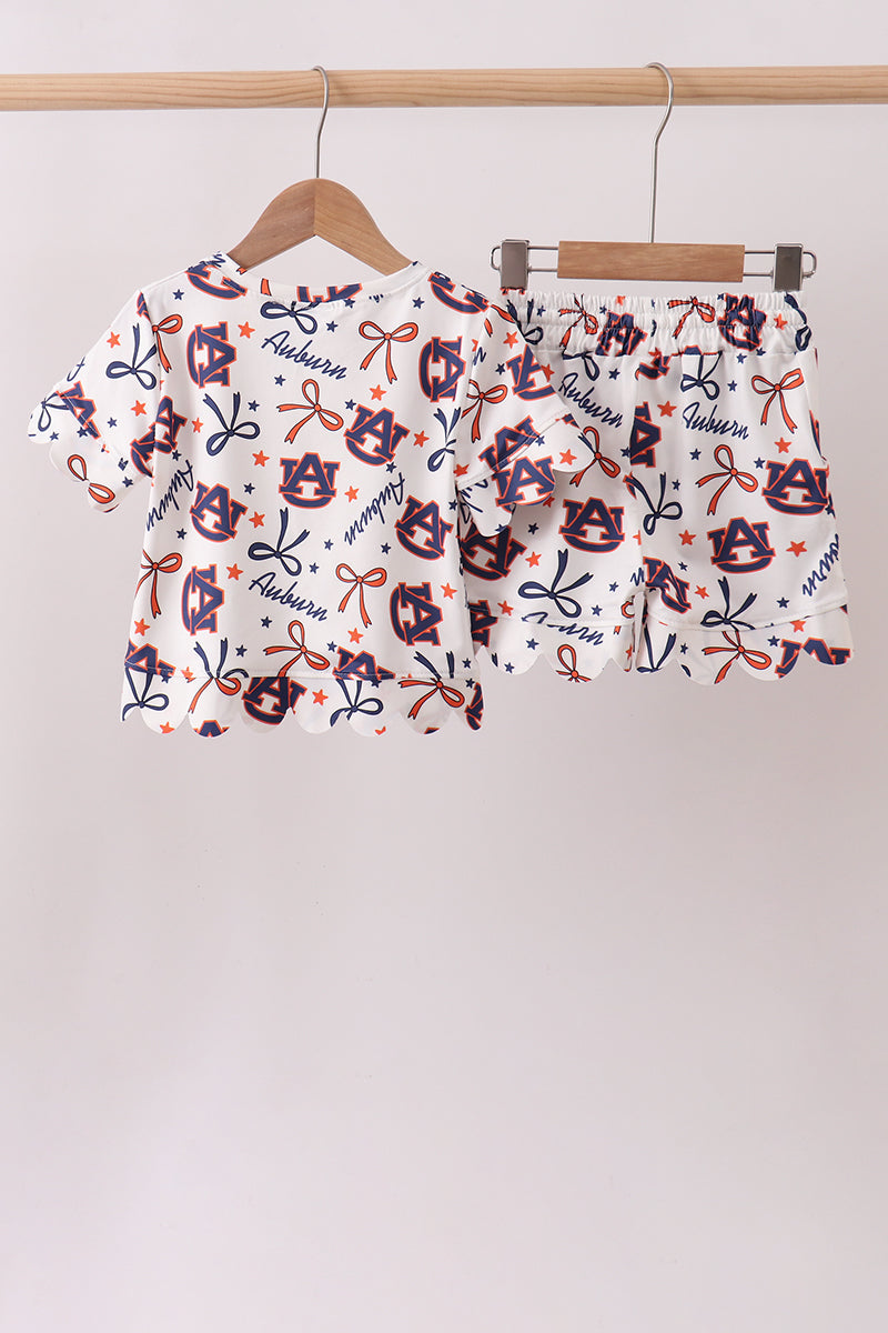 Auburn scalloped shorts set