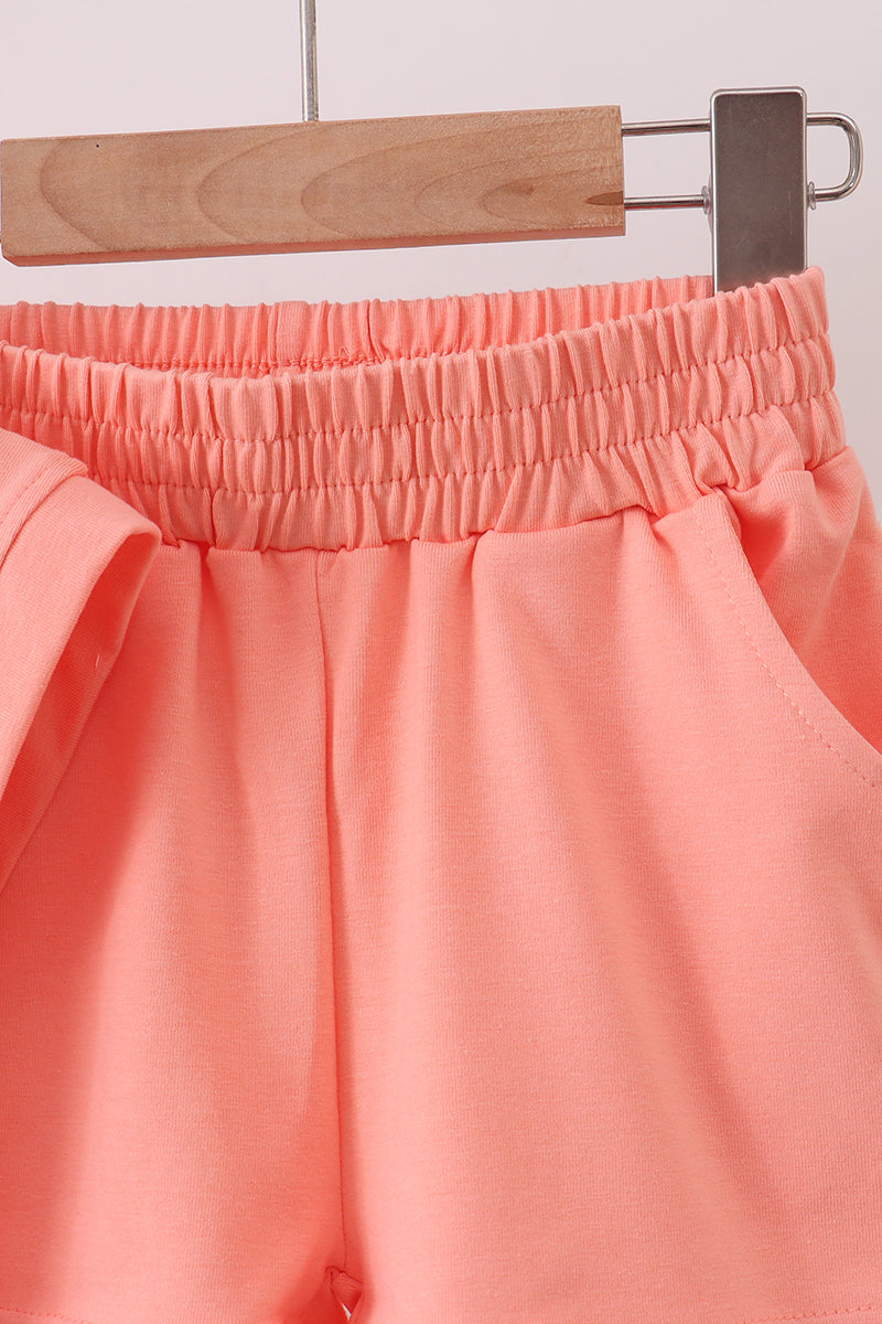 Coral Scalloped Polo Set