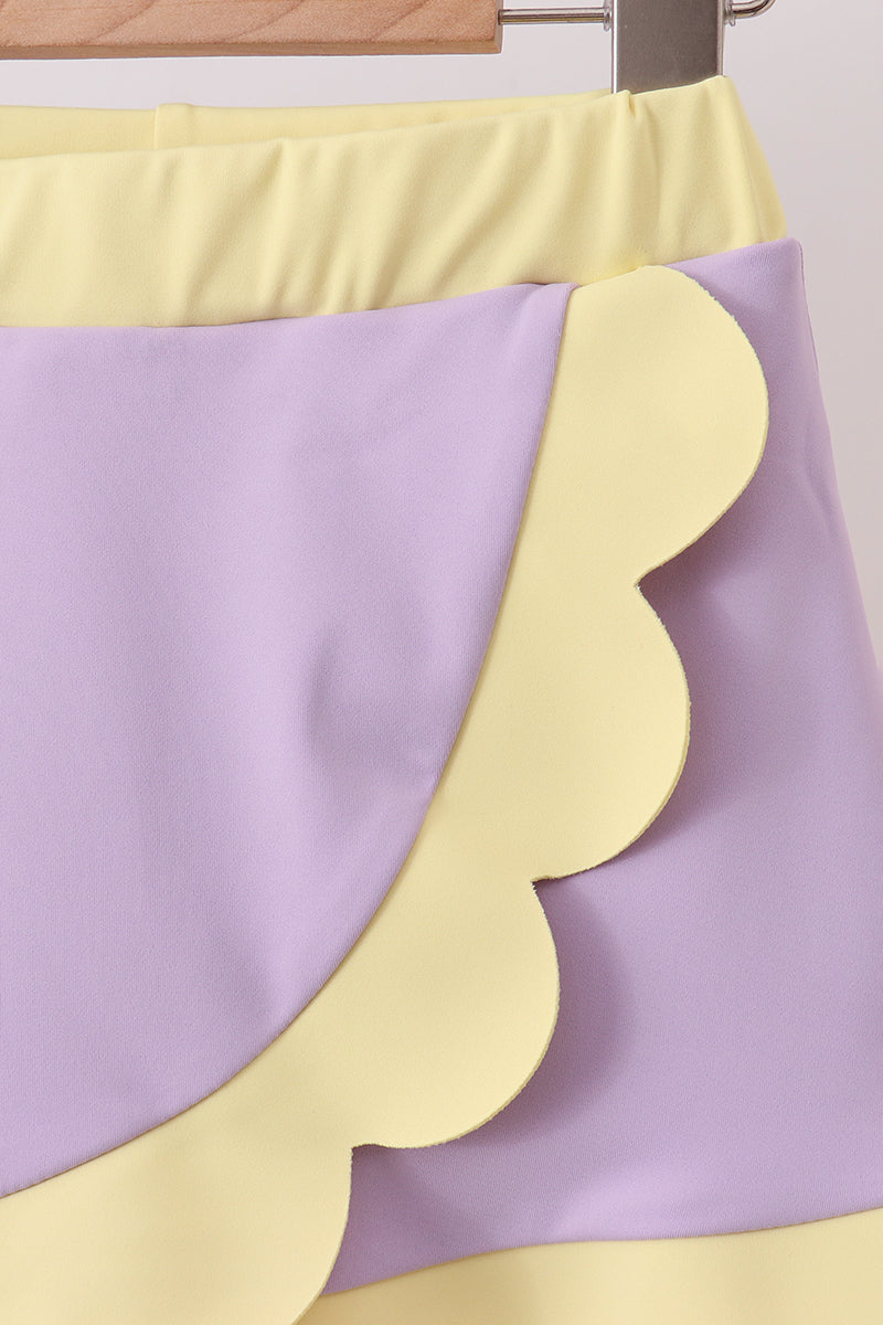 Lavender Performance Scalloped Skorts Set