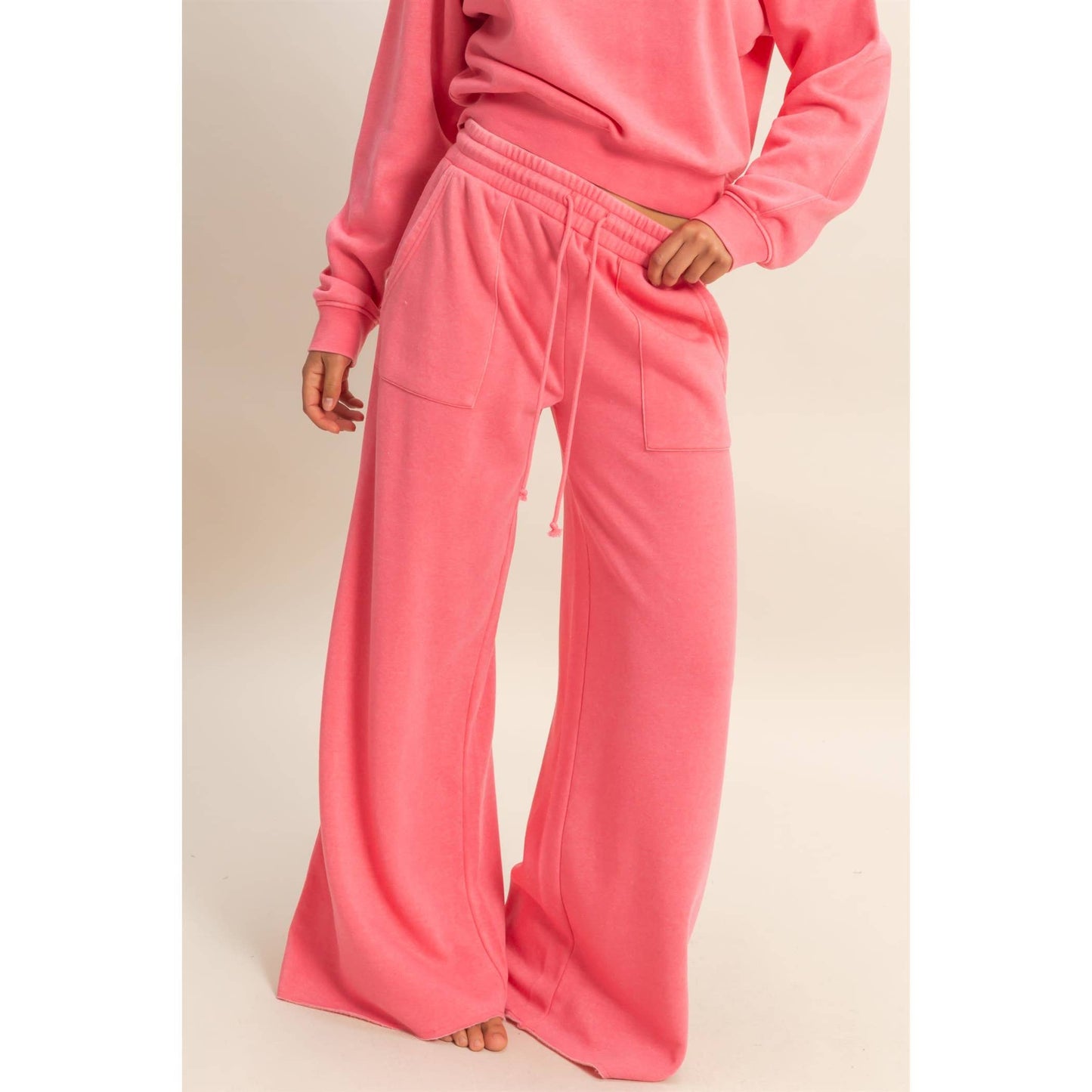 Burnout French Terry Wide-Leg Pants