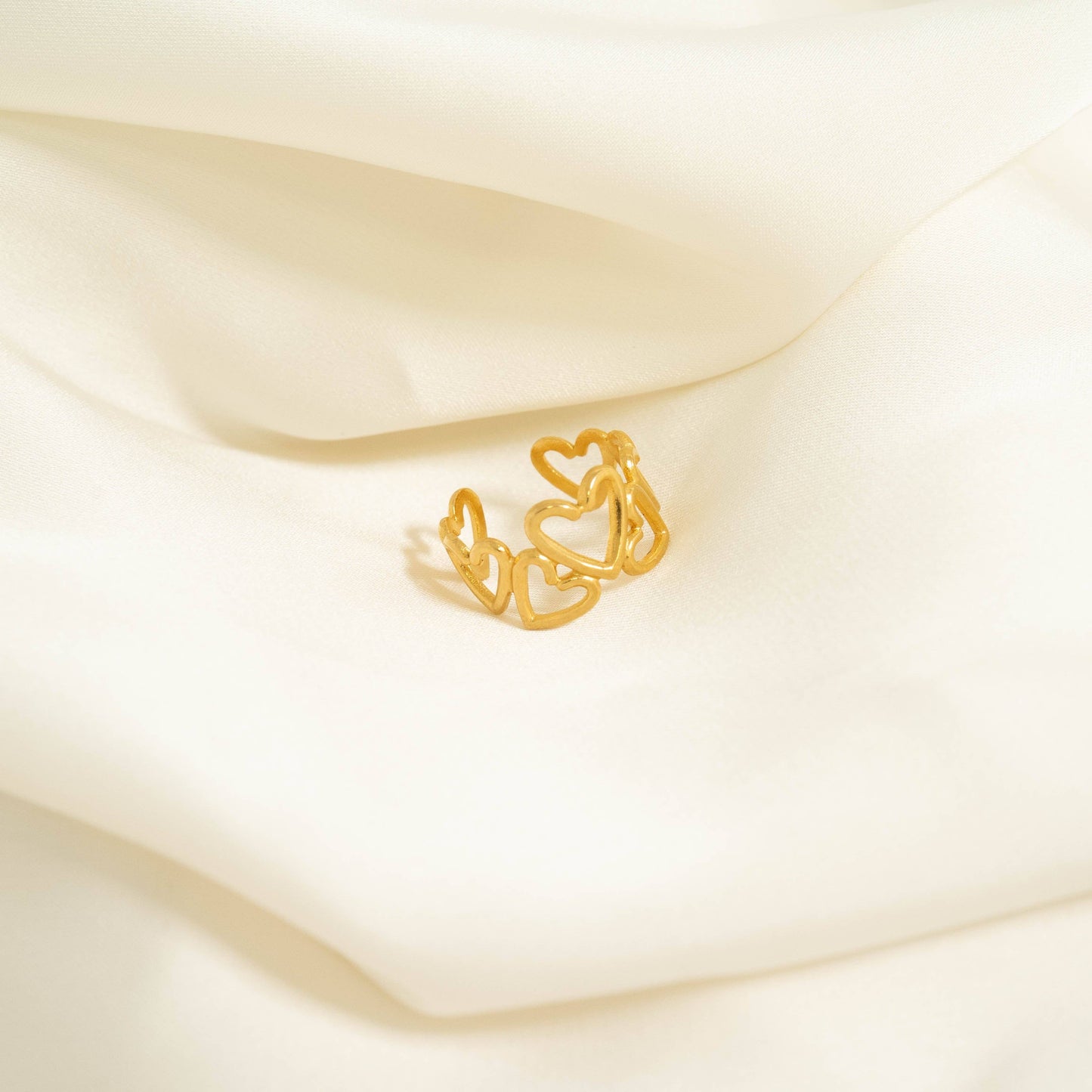 18K Gold PVD Stainless Steel Adjustable Heart Toe Ring