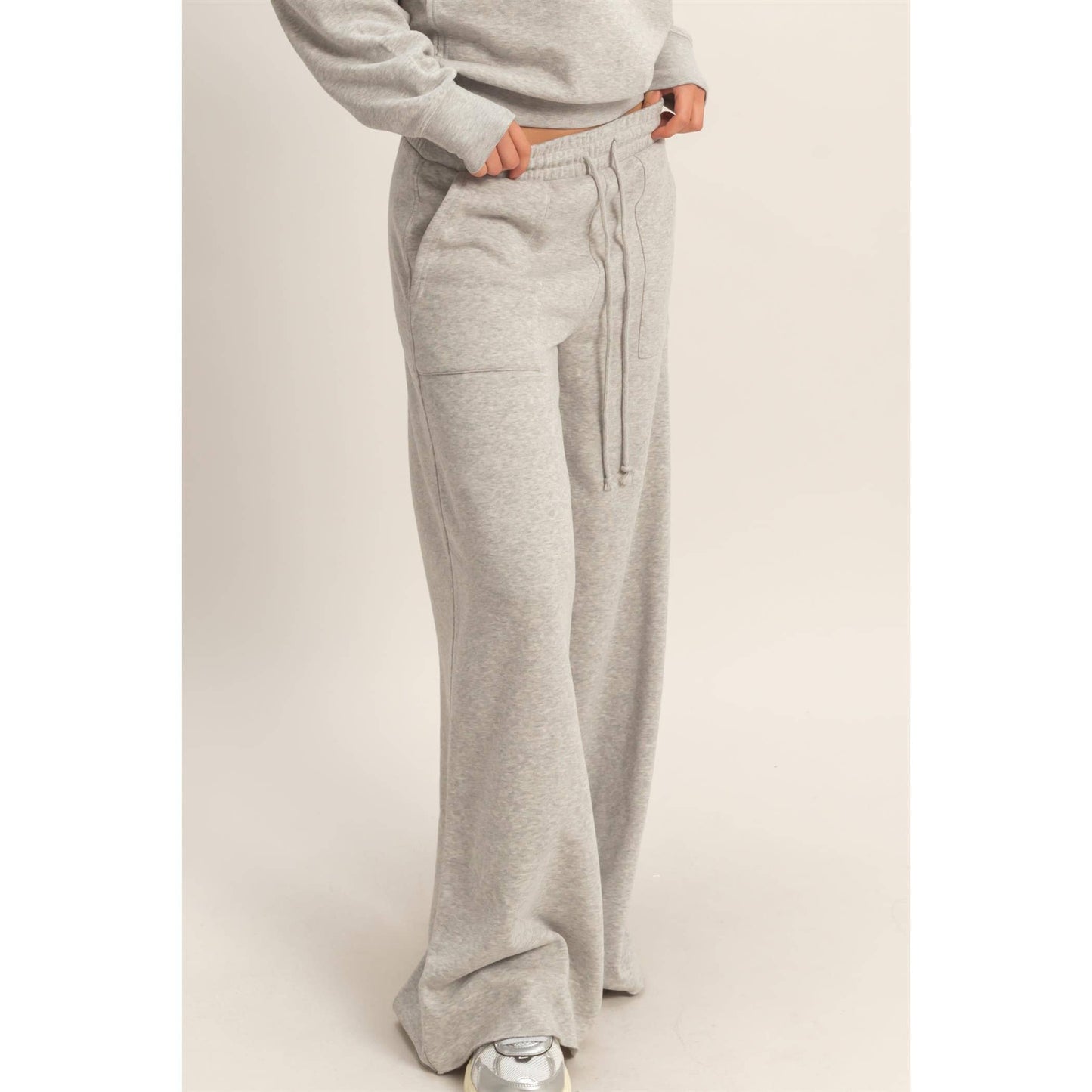 Burnout French Terry Wide-Leg Pants