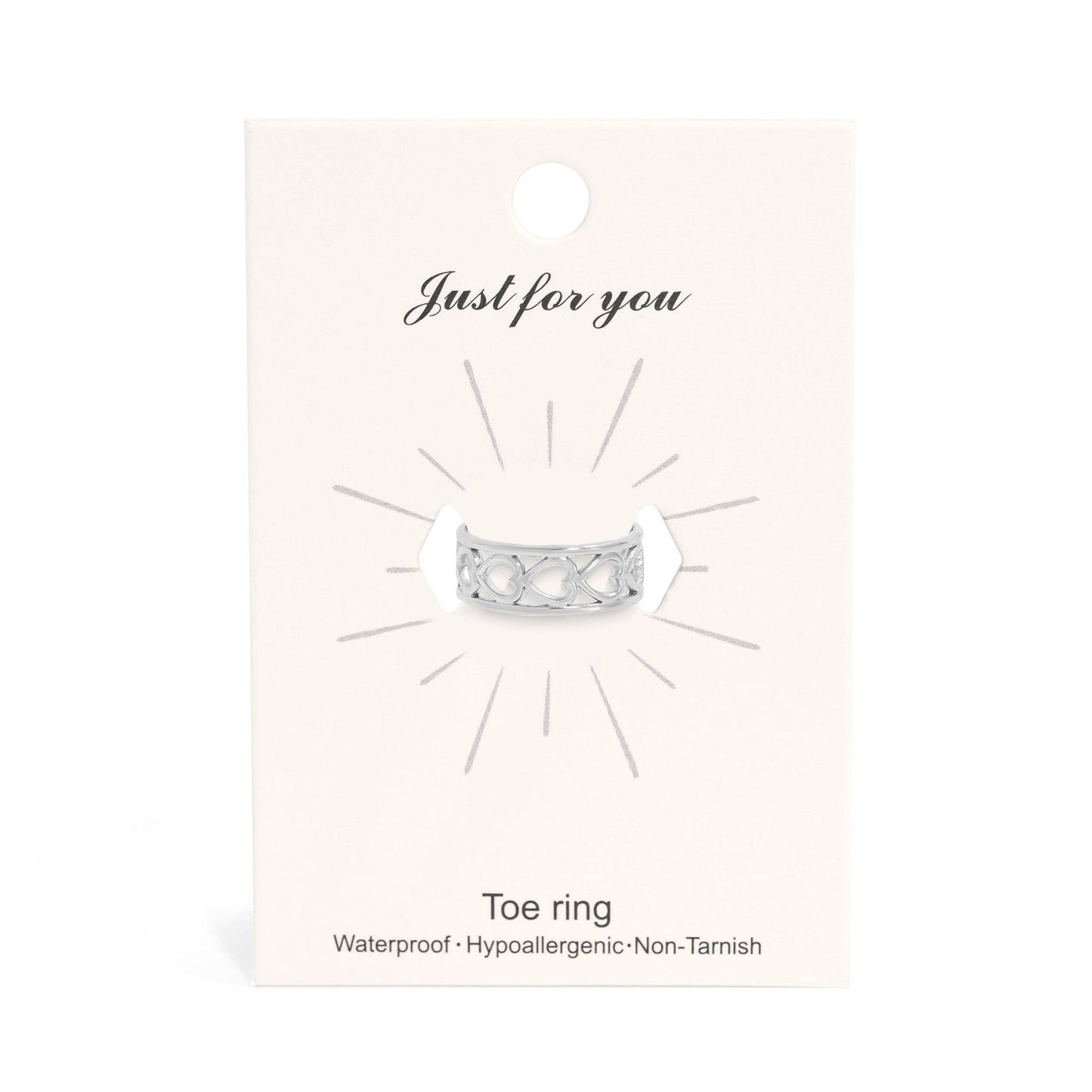 18K Gold PVD Stainless Steel Horizontal Heart Toe Ring
