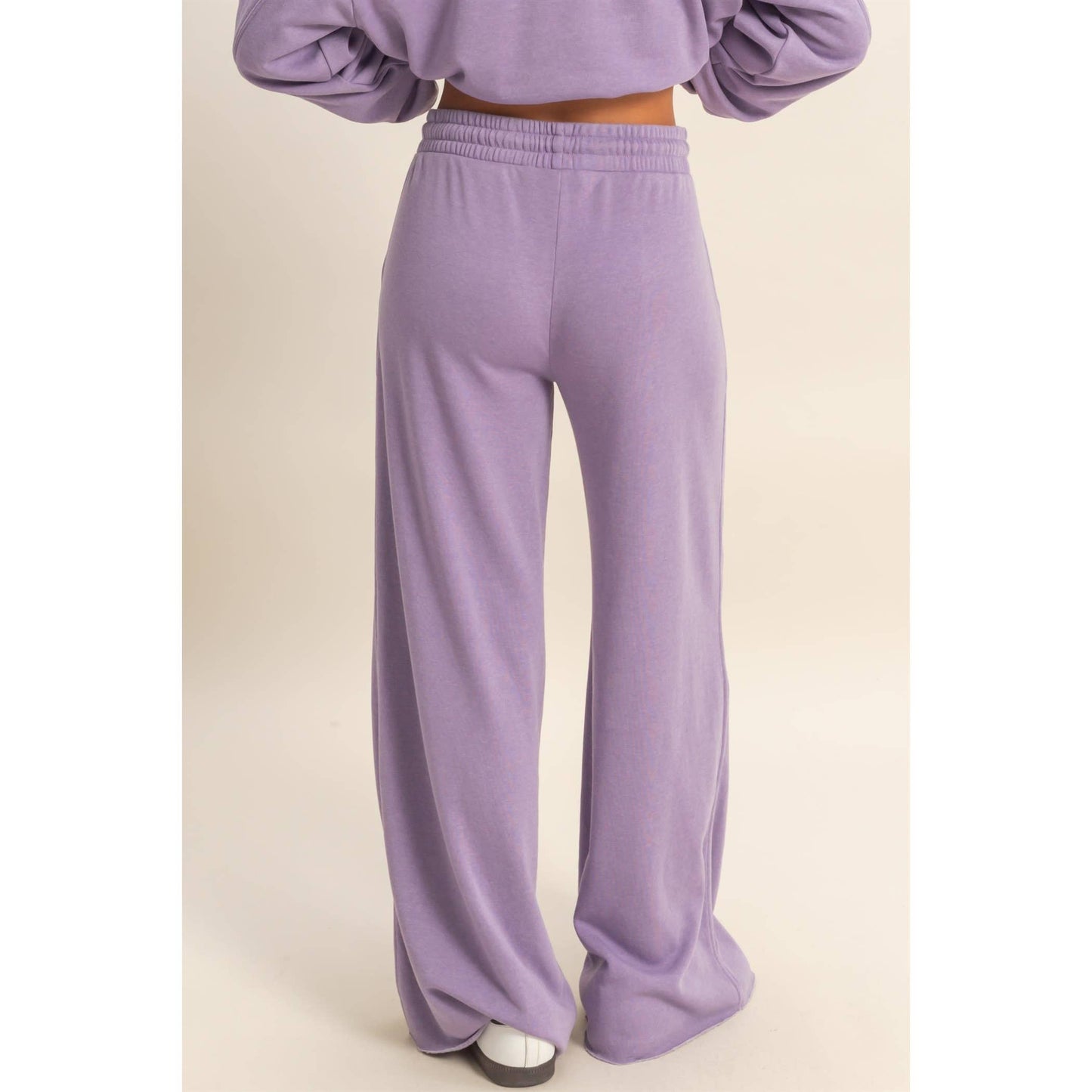 Burnout French Terry Wide-Leg Pants