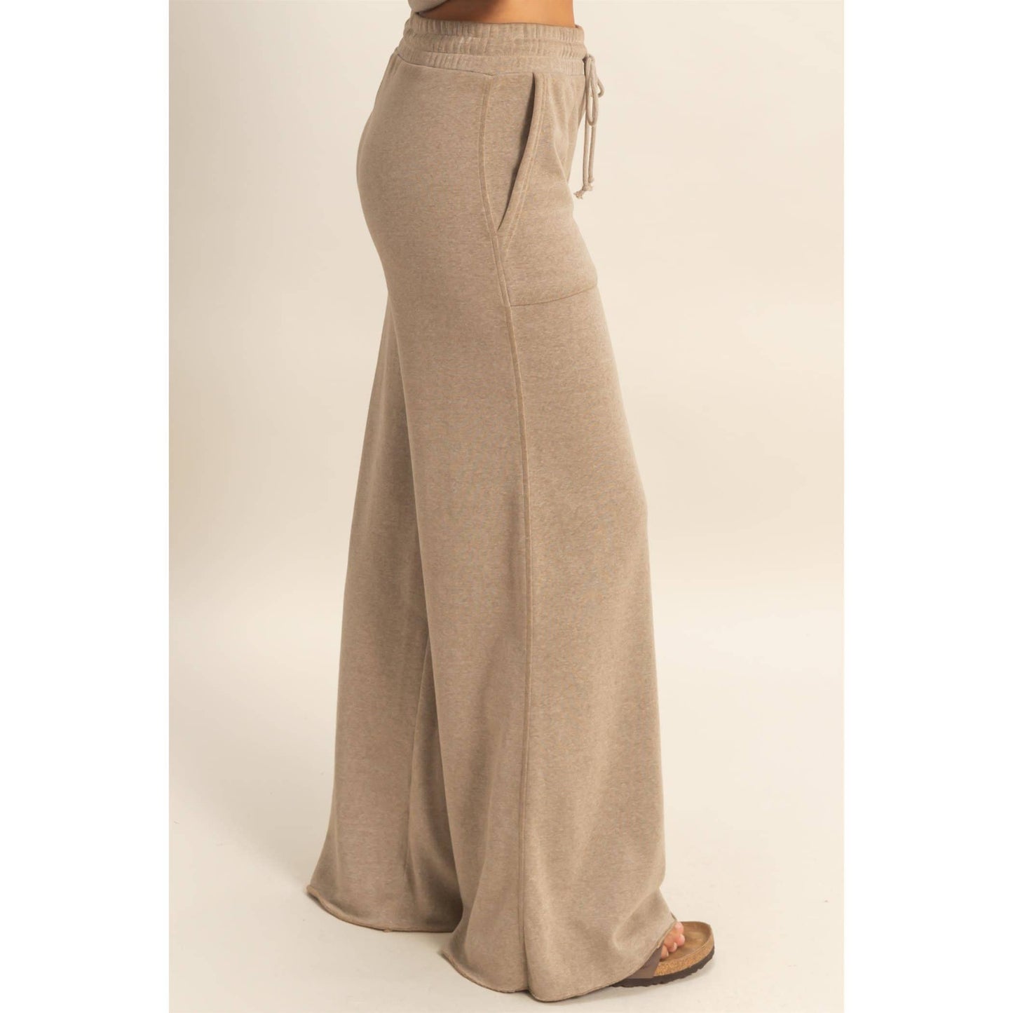 Burnout French Terry Wide-Leg Pants