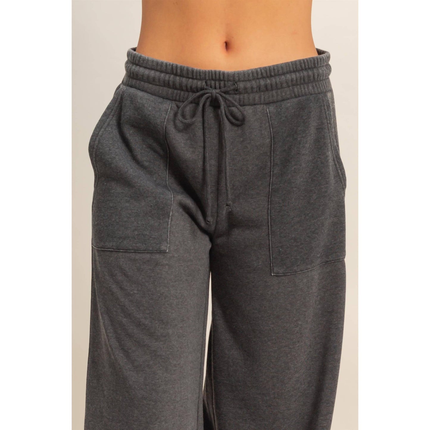 Burnout French Terry Wide-Leg Pants