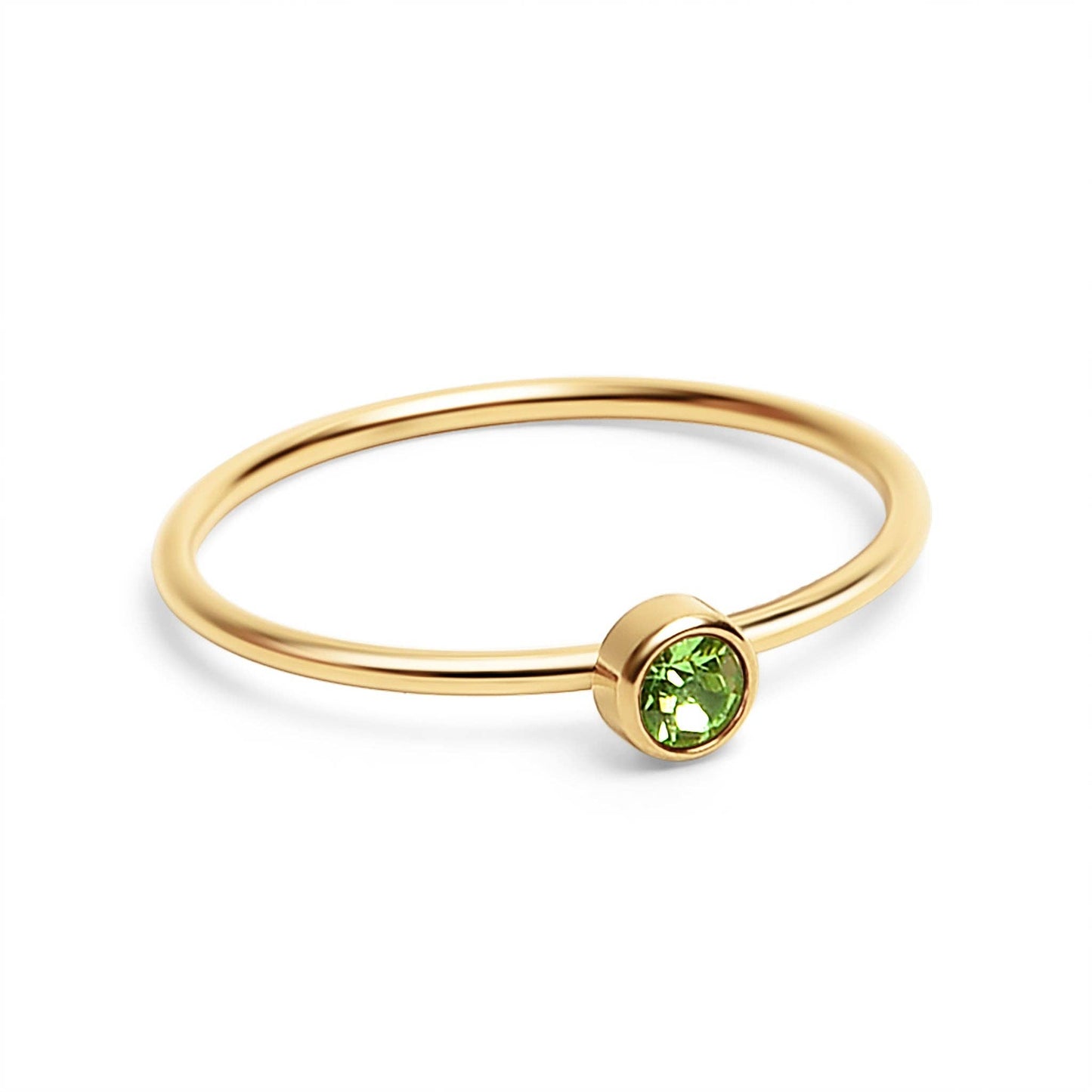 18K Gold PVD Stainless Steel Birthstone Stacking Ring
