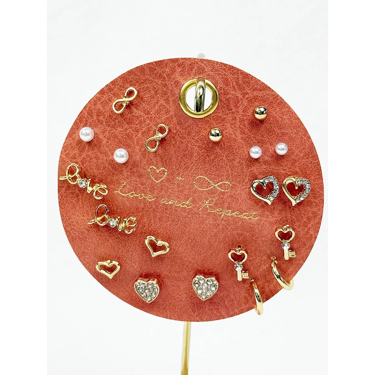 Love Theme Minimal Earrings on PU Card