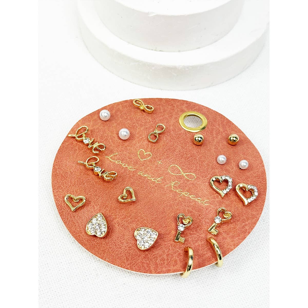 Love Theme Minimal Earrings on PU Card