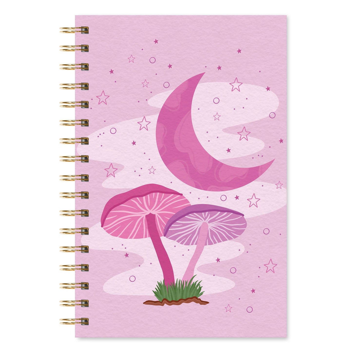 Moonlit Mushrooms Medium Spiral Notebook