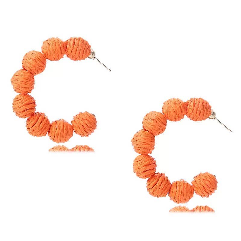Tennessee Orange Rattan Earrings for Women