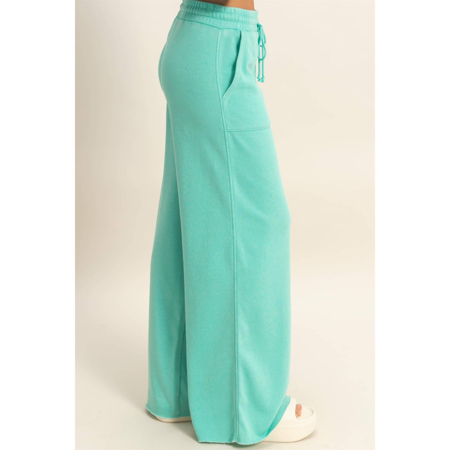 Burnout French Terry Wide-Leg Pants