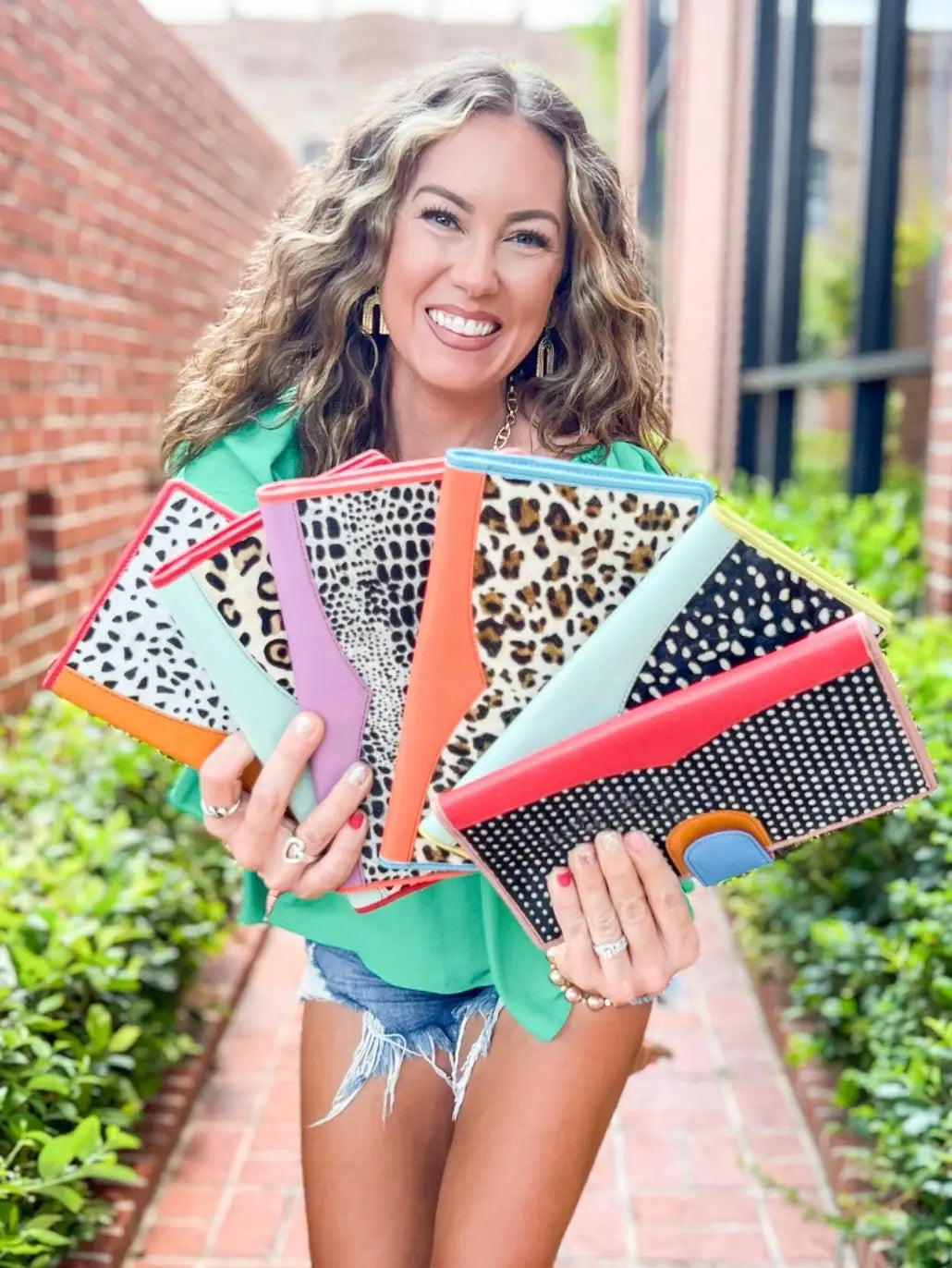 Colorful Metallic Leather Wallet | Large Nash Travel Wallet