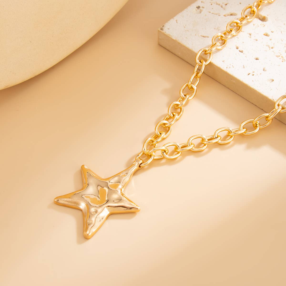 Golden Star Charm Chain Necklace