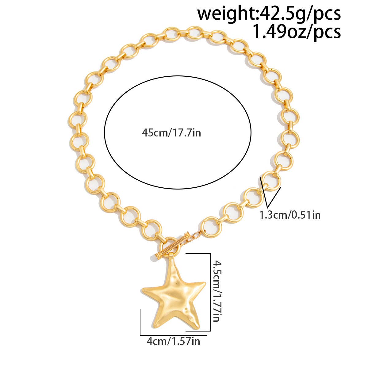Golden Star Charm Chain Necklace
